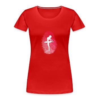 Danse classique par empreintes digitales - T-shirt bio Premium Femme - rouge - Devant - Mia (176cm)