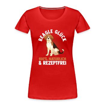 Chien Beagle - T-shirt bio Premium Femme - rouge - Devant - Mia (176cm)