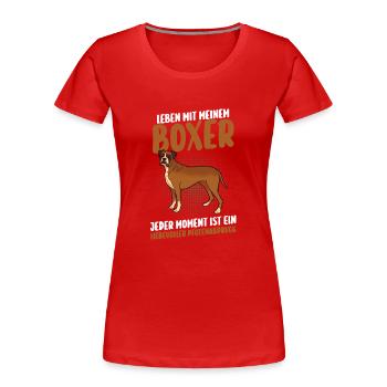 Dog German Boxer - Women's Premium Organic T-Shirt - red - Front - Mia (176cm)