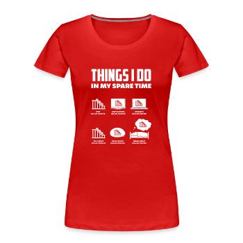 Parc d’attractions de fans de montagnes russes - T-shirt bio Premium Femme - rouge - Devant - Mia (176cm)