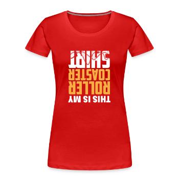Achterbahn - Frauen Premium Bio T-Shirt - Rot - Vorne - Mia (176cm)