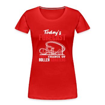 Achterbahn Vorhersage - Frauen Premium Bio T-Shirt - Rot - Vorne - Mia (176cm)