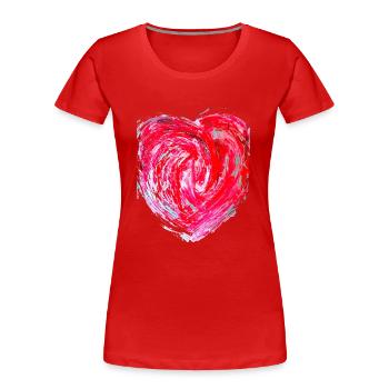 "Heart2" by Acryl Gallery & Design - Women's Premium Organic T-Shirt - red - Front - Mia (176cm)