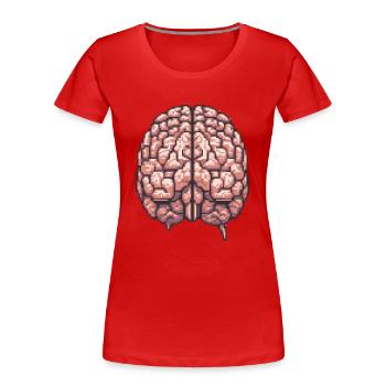 Achtsame Pixel - Frauen Premium Bio T-Shirt - Rot - Vorne - Mia (176cm)
