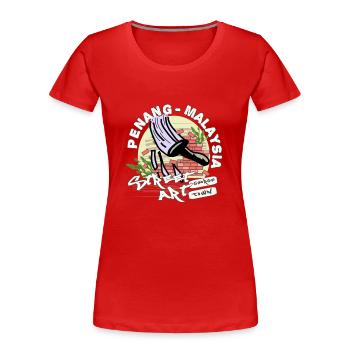 Paintings I Penang Street Art George Town - Frauen Premium Bio T-Shirt - Rot - Vorne - Mia (176cm)