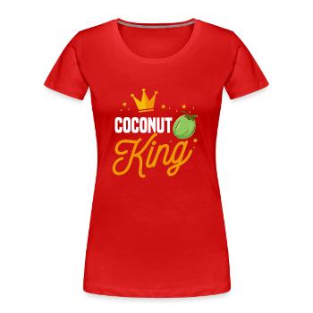 Kokosnuss König - Frauen Premium Bio T-Shirt - Rot - Vorne - Mia (176cm)