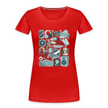 Computer - Women's Premium Organic T-Shirt - red - Front - Mia (176cm)