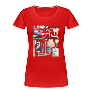 Zahnarzt - Frauen Premium Bio T-Shirt - Rot - Vorne - Mia (176cm)