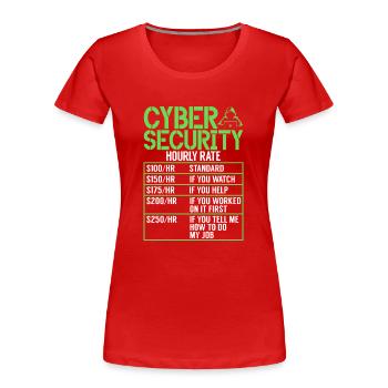 Cyber-sicherheits-hacker-hacking - Frauen Premium Bio T-Shirt - Rot - Vorne - Mia (176cm)