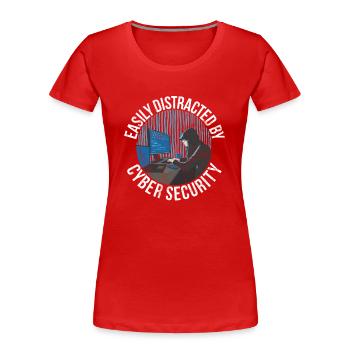 Cyber security hacker hacking - Women's Premium Organic T-Shirt - red - Front - Mia (176cm)