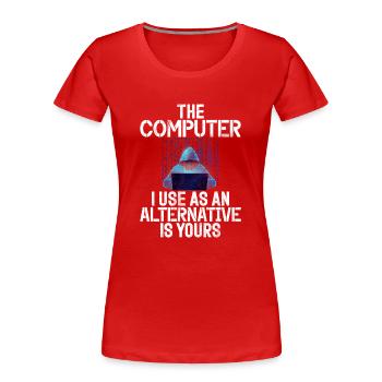Cyber-sicherheits-hacker-hacking - Frauen Premium Bio T-Shirt - Rot - Vorne - Mia (176cm)