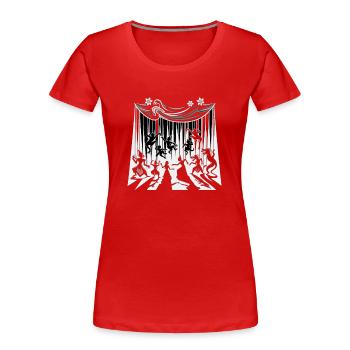 Puppet Mastery Shadow Play Bauchredner-geschenk - Frauen Premium Bio T-Shirt - Rot - Vorne - Mia (176cm)