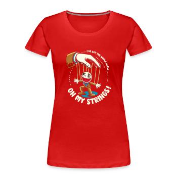 Puppet Mastery Shadow Play Bauchredner-geschenk - Frauen Premium Bio T-Shirt - Rot - Vorne - Mia (176cm)