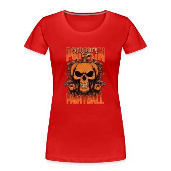 Hallowee pumpkin paintball - Women's Premium Organic T-Shirt - red - Front - Mia (176cm)