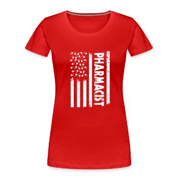 Apotheker Amerika Fahne - Frauen Premium Bio T-Shirt - Rot - Vorne - Mia (176cm)