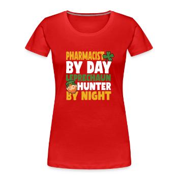 Apotheker St. Paddy's Day - Frauen Premium Bio T-Shirt - Rot - Vorne - Mia (176cm)