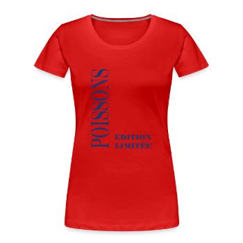 poissons - T-shirt bio Premium Femme - rouge - Devant - Mia (176cm)