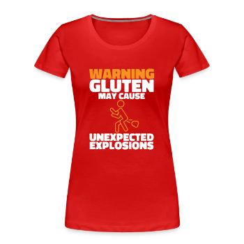 Glutenfrei Gluten Intoleranz - Frauen Premium Bio T-Shirt - Rot - Vorne - Mia (176cm)