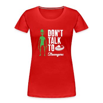 Aliens Aliens Alien - Frauen Premium Bio T-Shirt - Rot - Vorne - Mia (176cm)