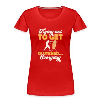 Glutenfrei Gluten Intoleranz - Frauen Premium Bio T-Shirt - Rot - Vorne - Mia (176cm)