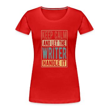 Writer Retro Gift - Women's Premium Organic T-Shirt - red - Front - Mia (176cm)