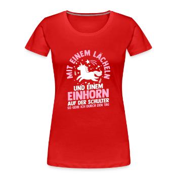 Licorne - T-shirt bio Premium Femme - rouge - Devant - Mia (176cm)