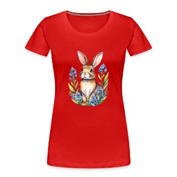Texas bluebonnets bunny - Women's Premium Organic T-Shirt - red - Front - Mia (176cm)