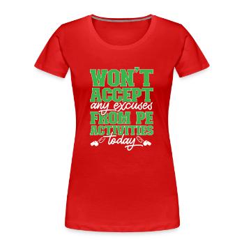 Sportlehrer Sport Lehrer Sportunterricht - Frauen Premium Bio T-Shirt - Rot - Vorne - Mia (176cm)