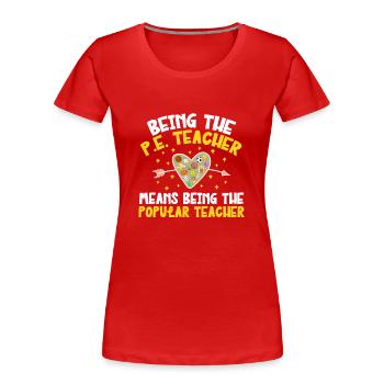 Sportlehrer Sport Lehrer Sportunterricht - Frauen Premium Bio T-Shirt - Rot - Vorne - Mia (176cm)