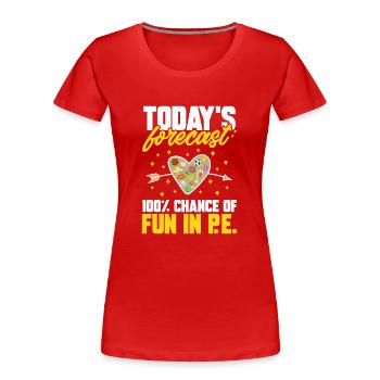 Sportlehrer Sport Lehrer Sportunterricht - Frauen Premium Bio T-Shirt - Rot - Vorne - Mia (176cm)