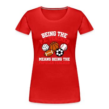 Sportlehrer Sport Lehrer Sportunterricht - Frauen Premium Bio T-Shirt - Rot - Vorne - Mia (176cm)