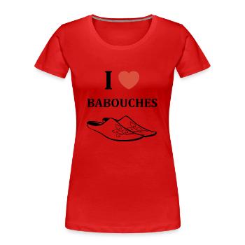 Hausschuhe Humor - Frauen Premium Bio T-Shirt - Rot - Vorne - Mia (176cm)