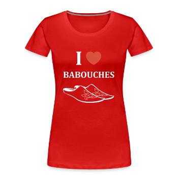 Hausschuhe Humor - Frauen Premium Bio T-Shirt - Rot - Vorne - Mia (176cm)