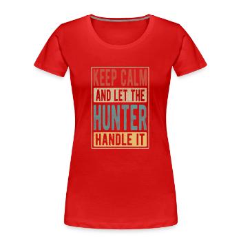 Hunter Retro Geschenk - Frauen Premium Bio T-Shirt - Rot - Vorne - Mia (176cm)