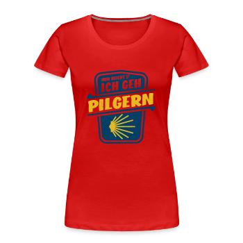 Mir reicht's ich geh Pilgern - Jakobsweg - Frauen Premium Bio T-Shirt - Rot - Vorne - Mia (176cm)