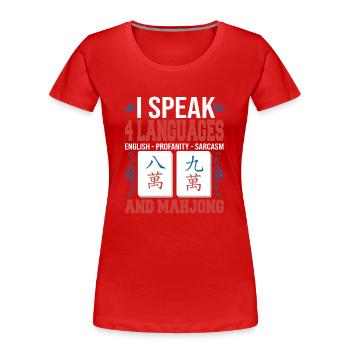 Gift for Mahjong Fans - Women's Premium Organic T-Shirt - red - Front - Mia (176cm)