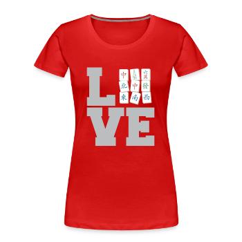 Gift for Mahjong Fans - Women's Premium Organic T-Shirt - red - Front - Mia (176cm)