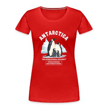 Antarctique - Le continent international - T-shirt bio Premium Femme - rouge - Devant - Mia (176cm)