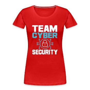 Team Cyber Security - Frauen Premium Bio T-Shirt - Rot - Vorne - Mia (176cm)