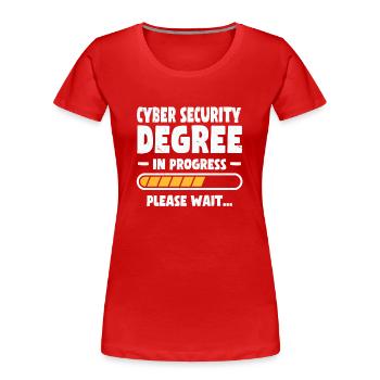 Cyber Security Degree Shirt - Frauen Premium Bio T-Shirt - Rot - Vorne - Mia (176cm)