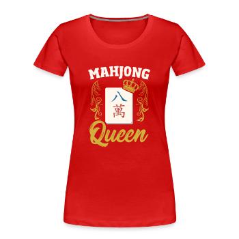 Gift for Mahjong Fans - Women's Premium Organic T-Shirt - red - Front - Mia (176cm)