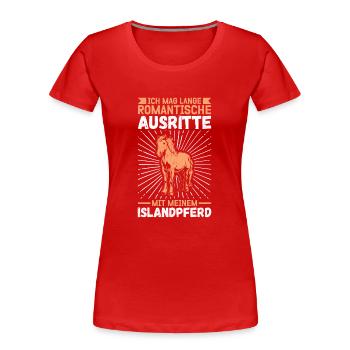 Islandpferd Isländer Islandpony Isi Geschenk - Frauen Premium Bio T-Shirt - Rot - Vorne - Mia (176cm)