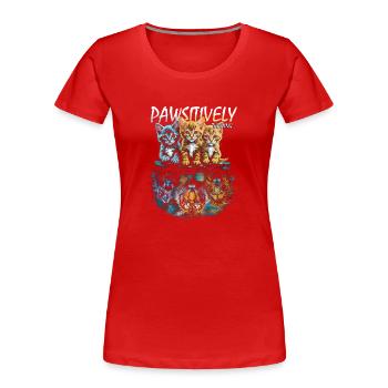 Cats Reflection Motivational Mindset - Cats for - T-shirt bio Premium Femme - rouge - Devant - Mia (176cm)