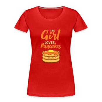 Pancake Lover Kids Girl This Girl - Frauen Premium Bio T-Shirt - Rot - Vorne - Mia (176cm)