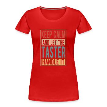 Probier-Retro-Geschenk - Frauen Premium Bio T-Shirt - Rot - Vorne - Mia (176cm)