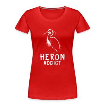 Héron Accro - T-shirt bio Premium Femme - rouge - Devant - Mia (176cm)