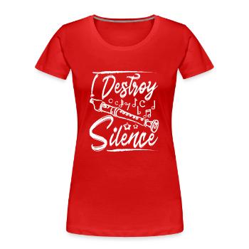 Je détruis l’enregistreur de lecture de silence - T-shirt bio Premium Femme - rouge - Devant - Mia (176cm)
