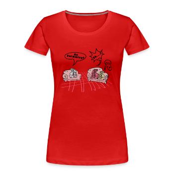 Suggestion de baignade mignonne, divertissement amusant - T-shirt bio Premium Femme - rouge - Devant - Mia (176cm)
