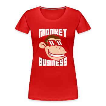 Espièglerie - T-shirt bio Premium Femme - rouge - Devant - Mia (176cm)