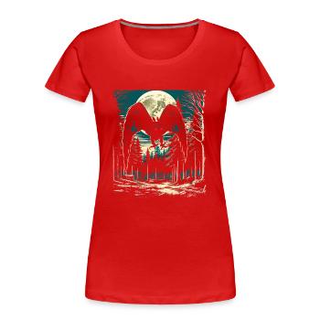 Vintage Mothman Point agréable - T-shirt bio Premium Femme - rouge - Devant - Mia (176cm)